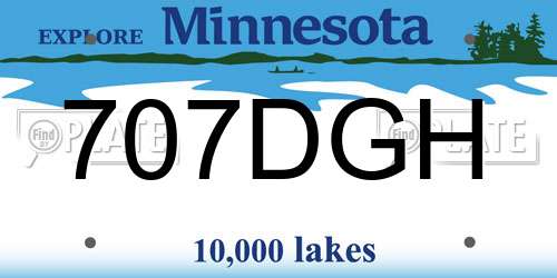 707DGH Minnesota License Plate
