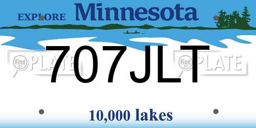 707JLT Minnesota License Plate