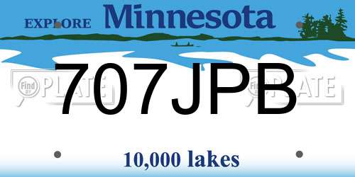 707JPB Minnesota License Plate