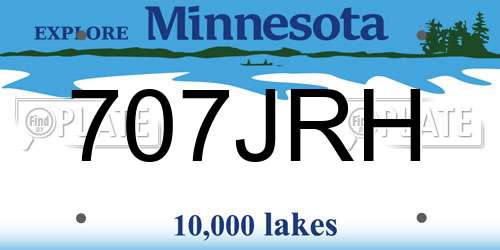 707JRH Minnesota License Plate