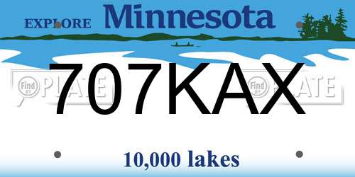 707KAX Minnesota License Plate
