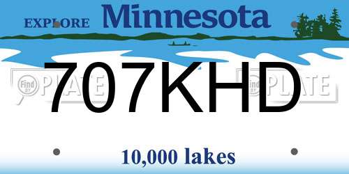 707KHD Minnesota License Plate