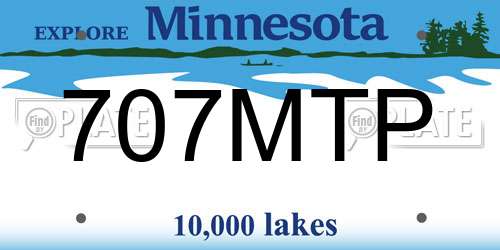 707MTP Minnesota License Plate