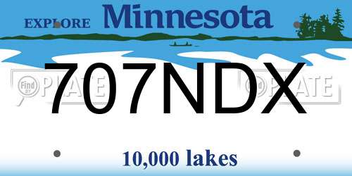 707NDX Minnesota License Plate