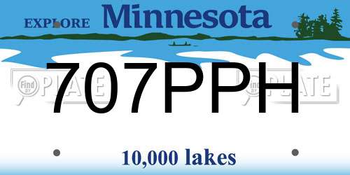 707PPH Minnesota License Plate