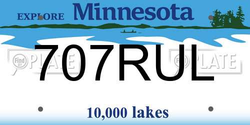 707RUL Minnesota License Plate