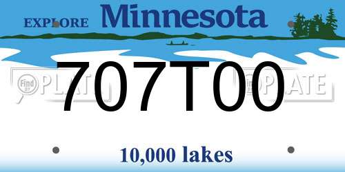 707T00 Minnesota License Plate