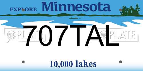 707TAL Minnesota License Plate