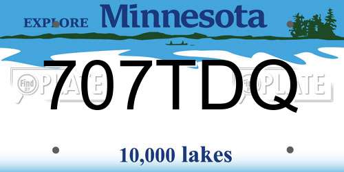 707TDQ Minnesota License Plate