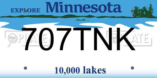 707TNK Minnesota License Plate