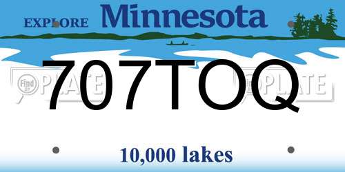 707TOQ Minnesota License Plate