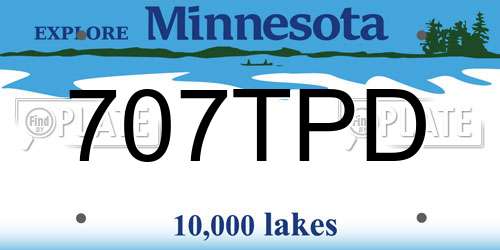 707TPD Minnesota License Plate