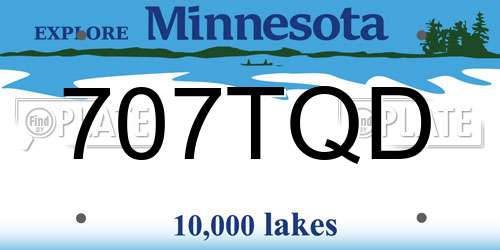 707TQD Minnesota License Plate