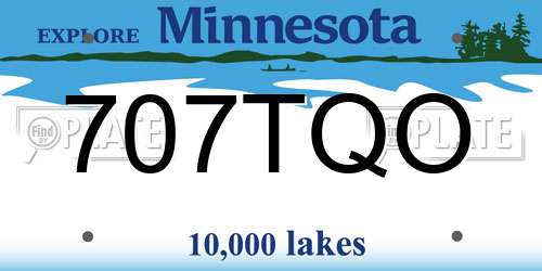 707TQO Minnesota License Plate