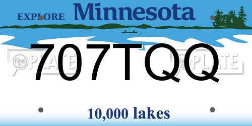 707TQQ Minnesota License Plate
