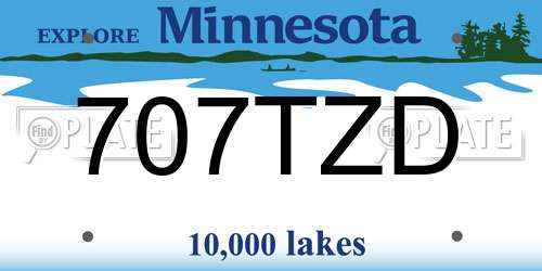 707TZD Minnesota License Plate