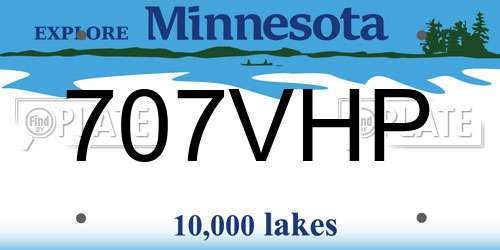 707VHP Minnesota License Plate