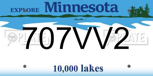 707VV2 Minnesota License Plate