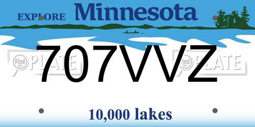 707VVZ Minnesota License Plate