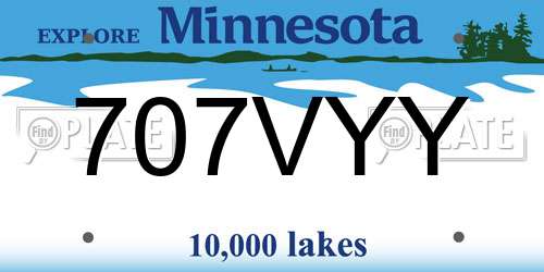 707VYY Minnesota License Plate