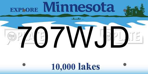 707WJD Minnesota License Plate