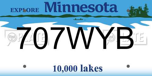 707WYB Minnesota License Plate