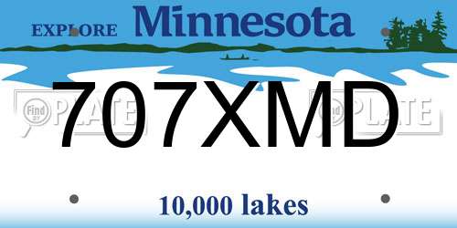 707XMD Minnesota License Plate