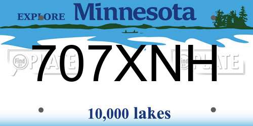 707XNH Minnesota License Plate
