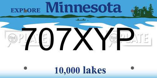 707XYP Minnesota License Plate