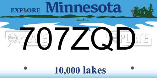 707ZQD Minnesota License Plate