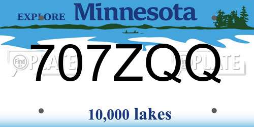 707ZQQ Minnesota License Plate