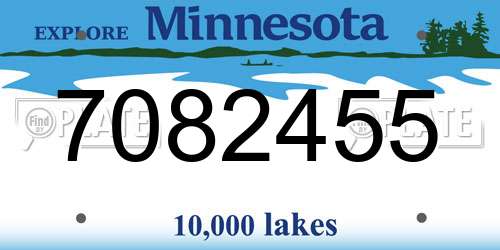 7082455 Minnesota License Plate