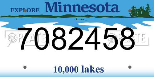 7082458 Minnesota License Plate