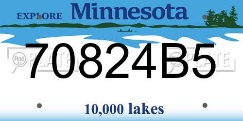 70824B5 Minnesota License Plate
