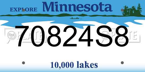 70824S8 Minnesota License Plate