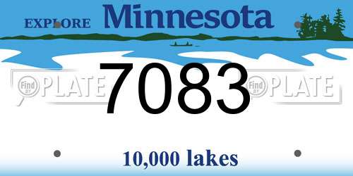 7083 Minnesota License Plate