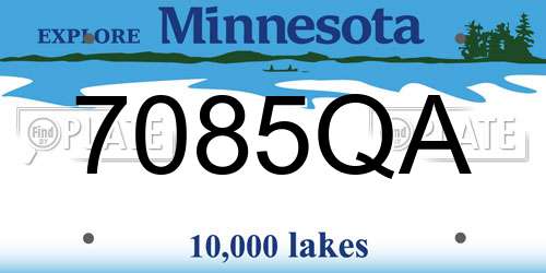 7085QA Minnesota License Plate