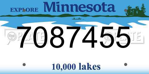 7087455 Minnesota License Plate