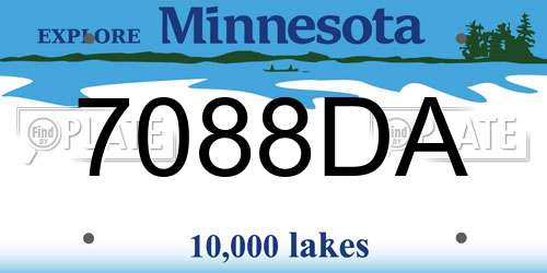 7088DA Minnesota License Plate