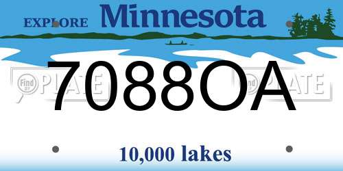 7088OA Minnesota License Plate
