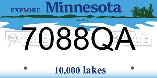 7088QA Minnesota License Plate