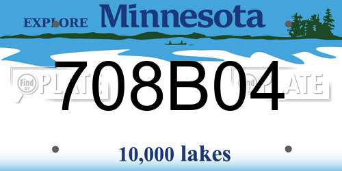 708B04 Minnesota License Plate
