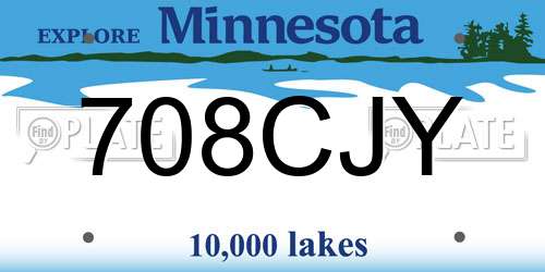 708CJY Minnesota License Plate