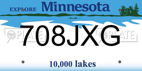 708JXG Minnesota License Plate