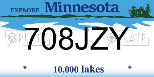 708JZY Minnesota License Plate