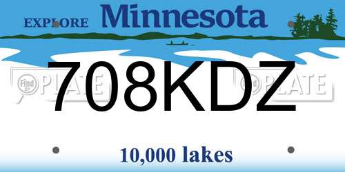 708KDZ Minnesota License Plate