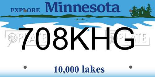 708KHG Minnesota License Plate