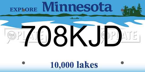 708KJD Minnesota License Plate