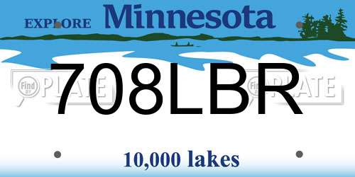 708LBR Minnesota License Plate