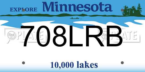 708LRB Minnesota License Plate